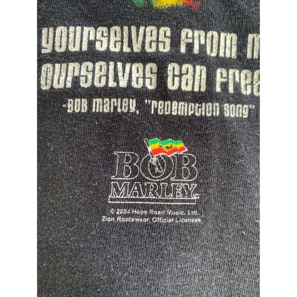 Vintage Y2K Black Bob Marley Redemption Song promo Album graphic tee L - Picture 7 of 9